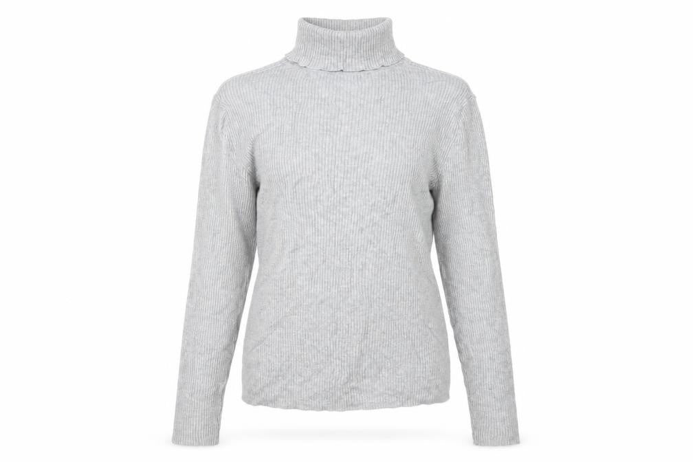 Marks & Spencer Women's Grey Roll Neck T-Shirt Size 10