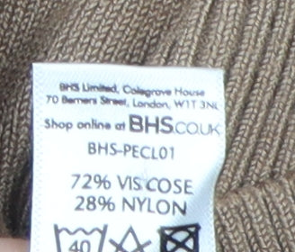 BHS Women's Petite Brown V-Neck Pullover Jumper, Size 8