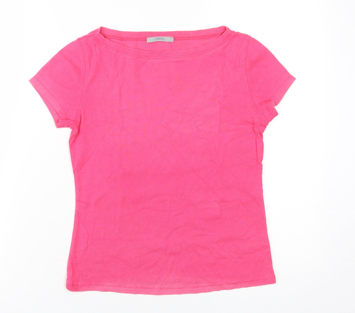 Marks and Spencer Women's Pink Size 10 Basic T-Shirt