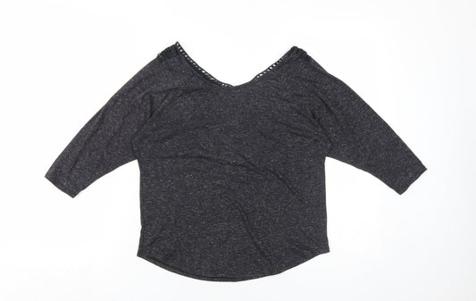 Ginger G Women's Black Crochet Blouse, Size S