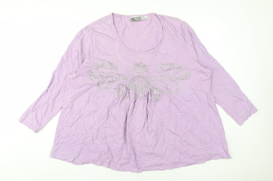 Mia Linea Women's Plus Purple 3/4 Sleeve T-Shirt Size 26/28