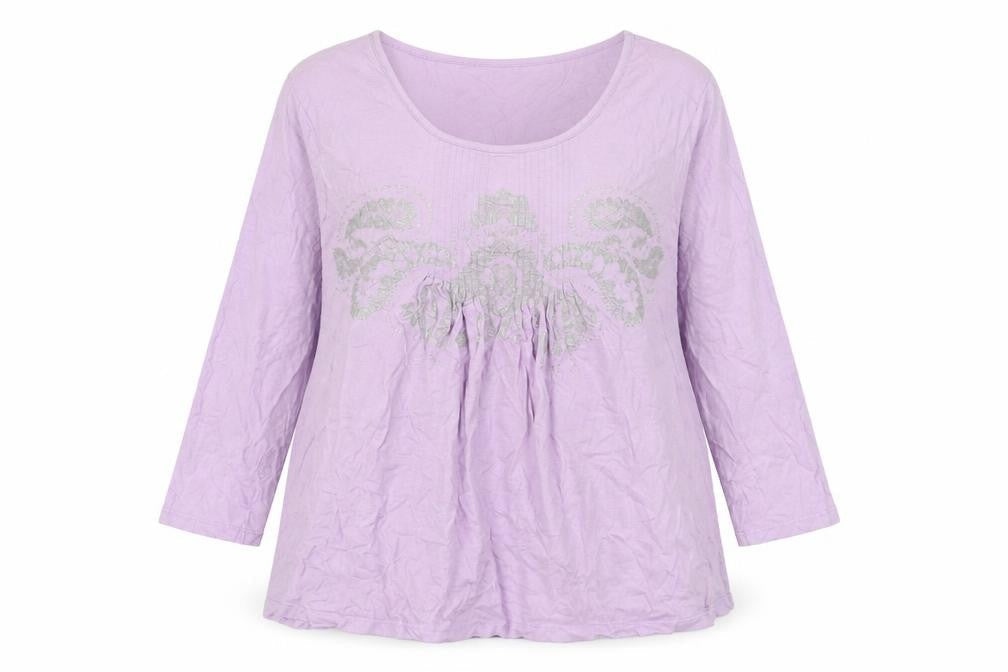 Mia Linea Women's Plus Purple 3/4 Sleeve T-Shirt Size 26/28