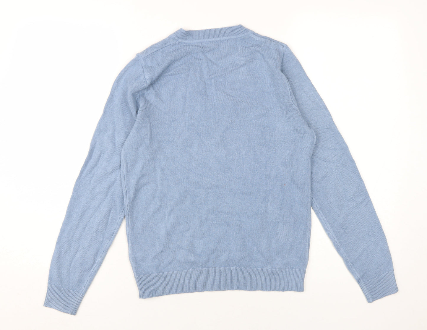 Marks and Spencer Women's Blue XS V-Neck Pullover Jumper