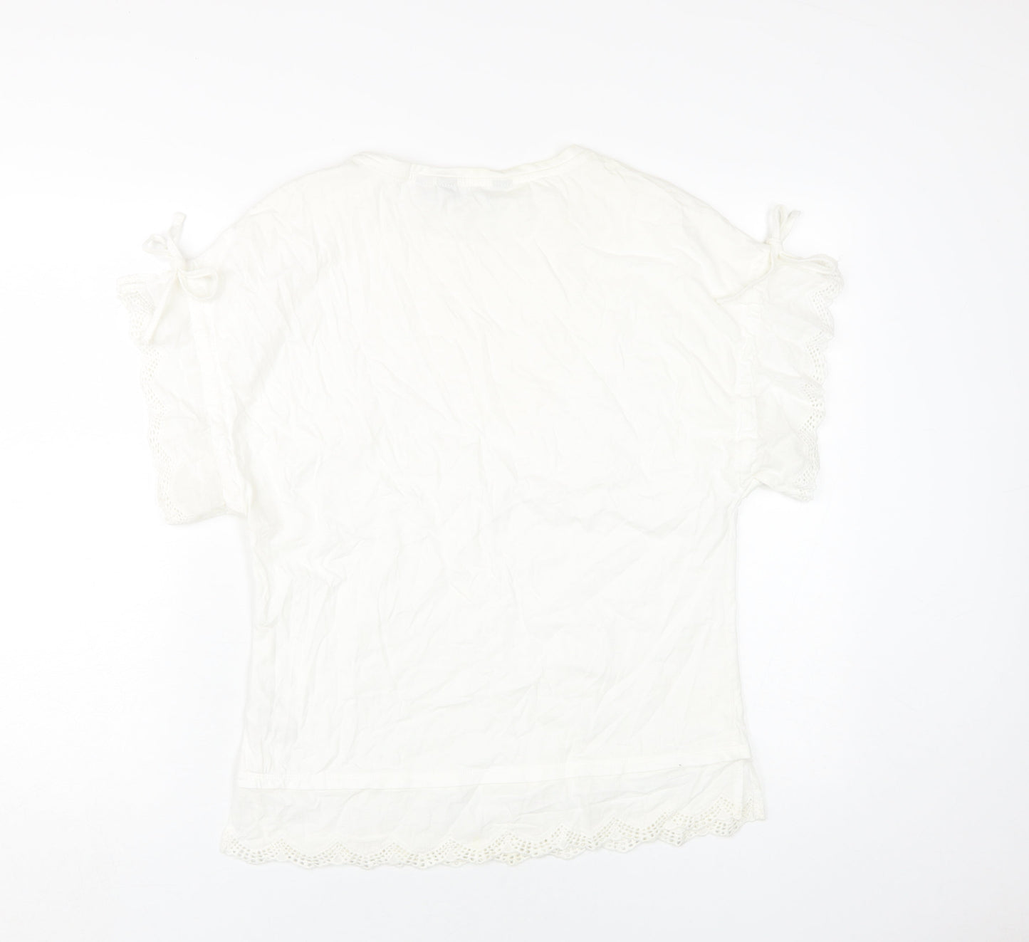 Dorothy Perkins Women's White Cotton Short Sleeve T-Shirt