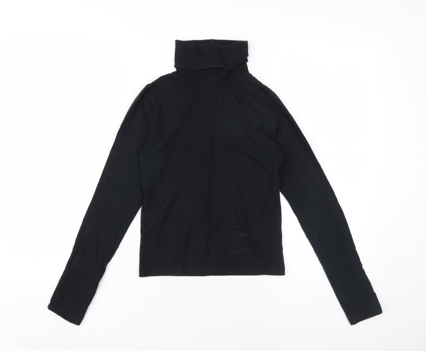 American Apparel Women's Black Roll Neck Basic Top S