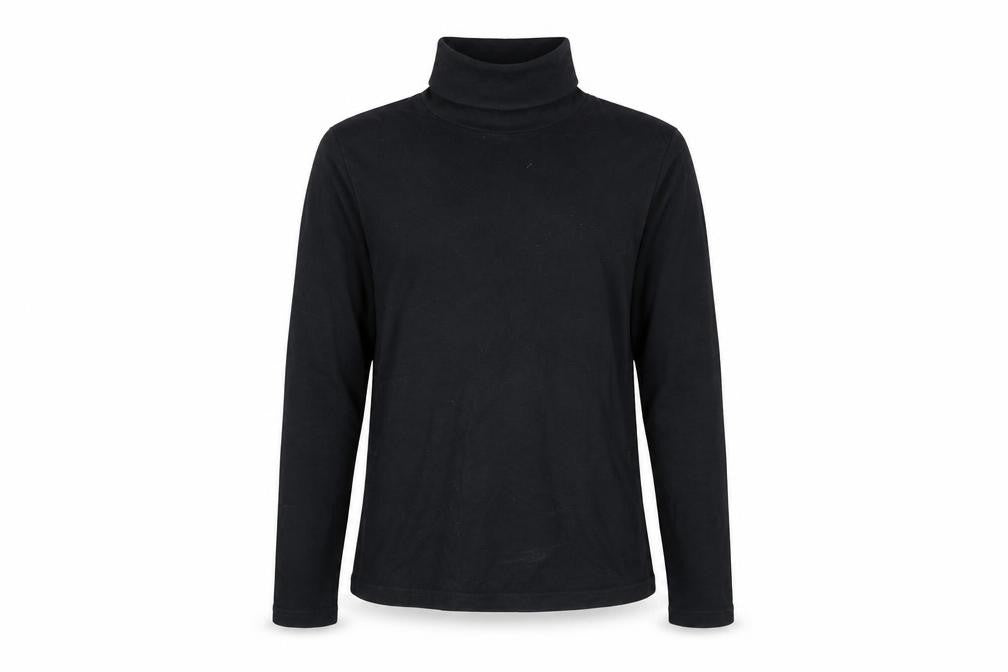 American Apparel Women's Black Roll Neck Basic Top S