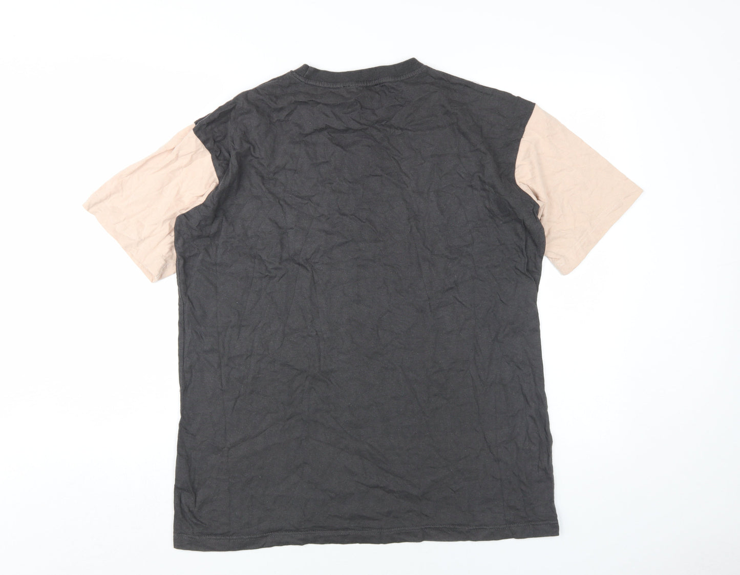Missguided Women's Black and Beige T-Shirt Size 10