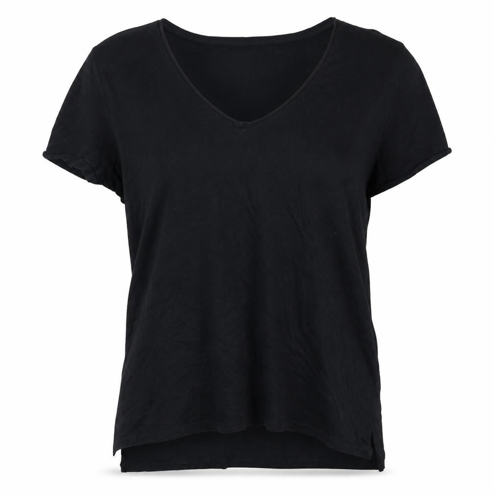 Mohito Women's Black Basic V-Neck T-Shirt Size L