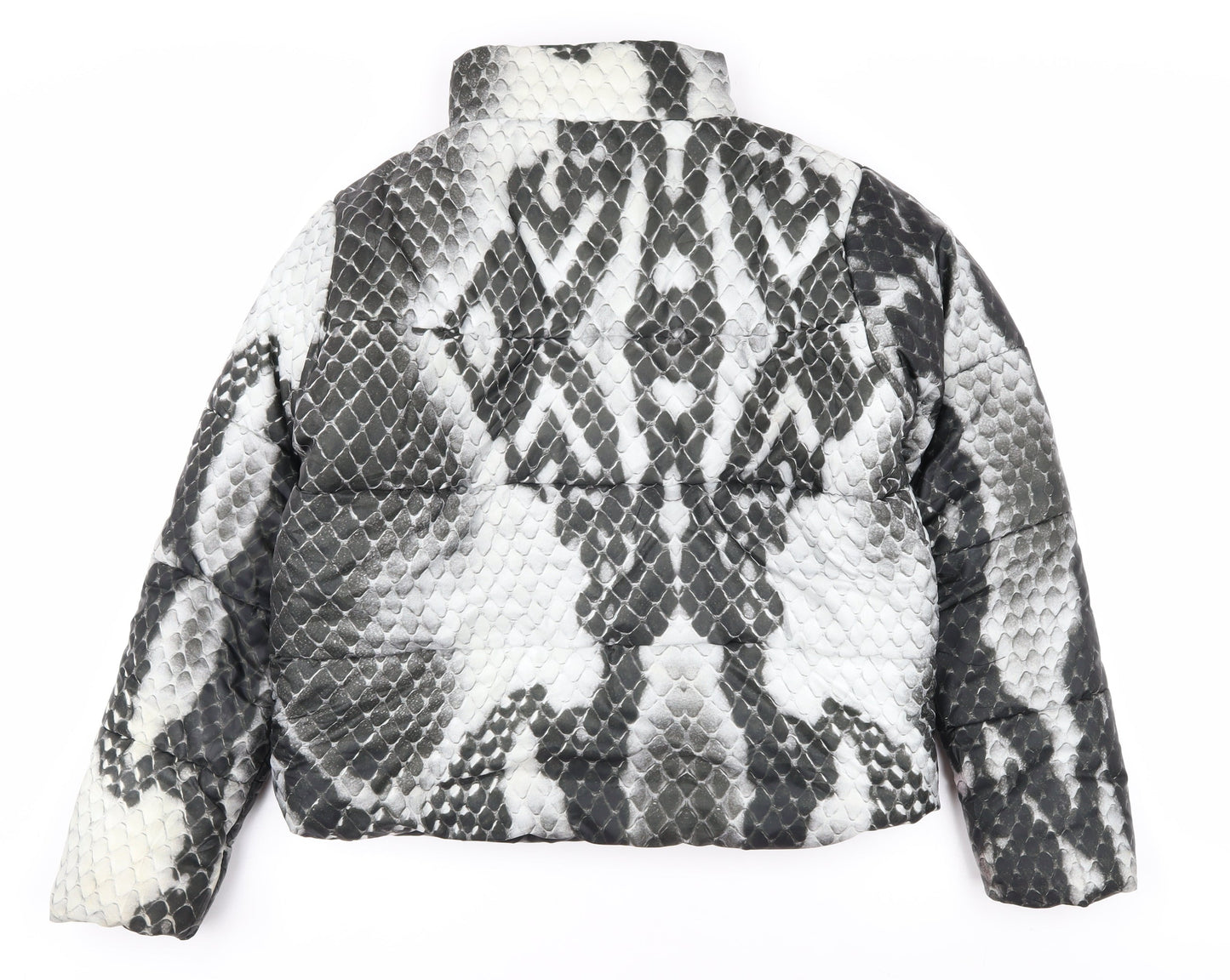 Lasula Women's Grey Animal Print Puffer Jacket L