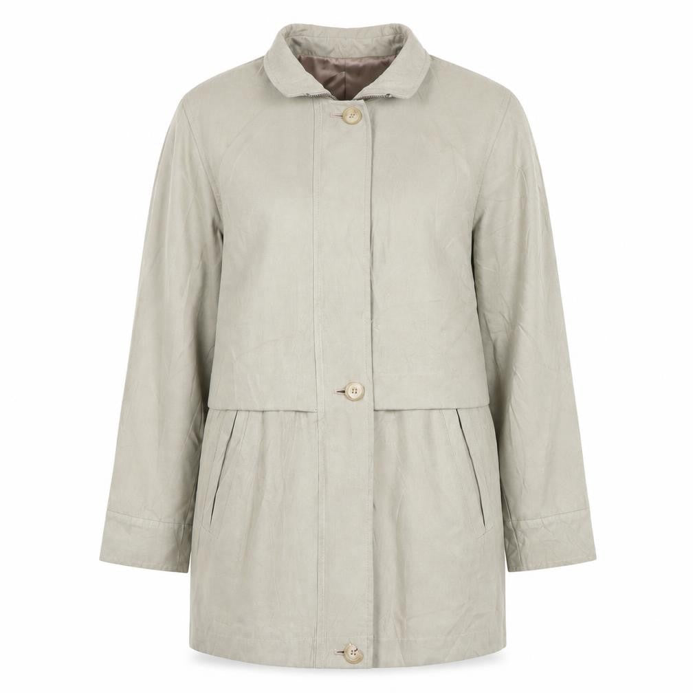 Vintage Marks & Spencer Beige Women's Mid-Length Coat