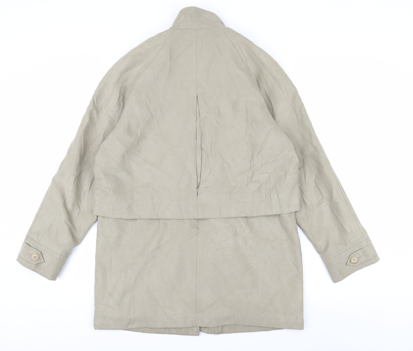 Vintage Marks and Spencer Beige Women's Mid-Length Coat
