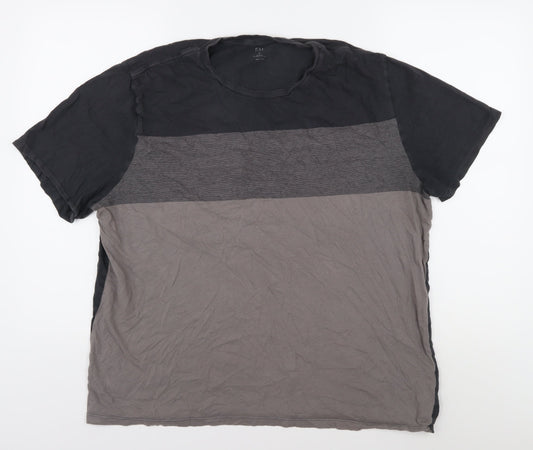 GAP Men's Colourblock T-Shirt XL Black Grey