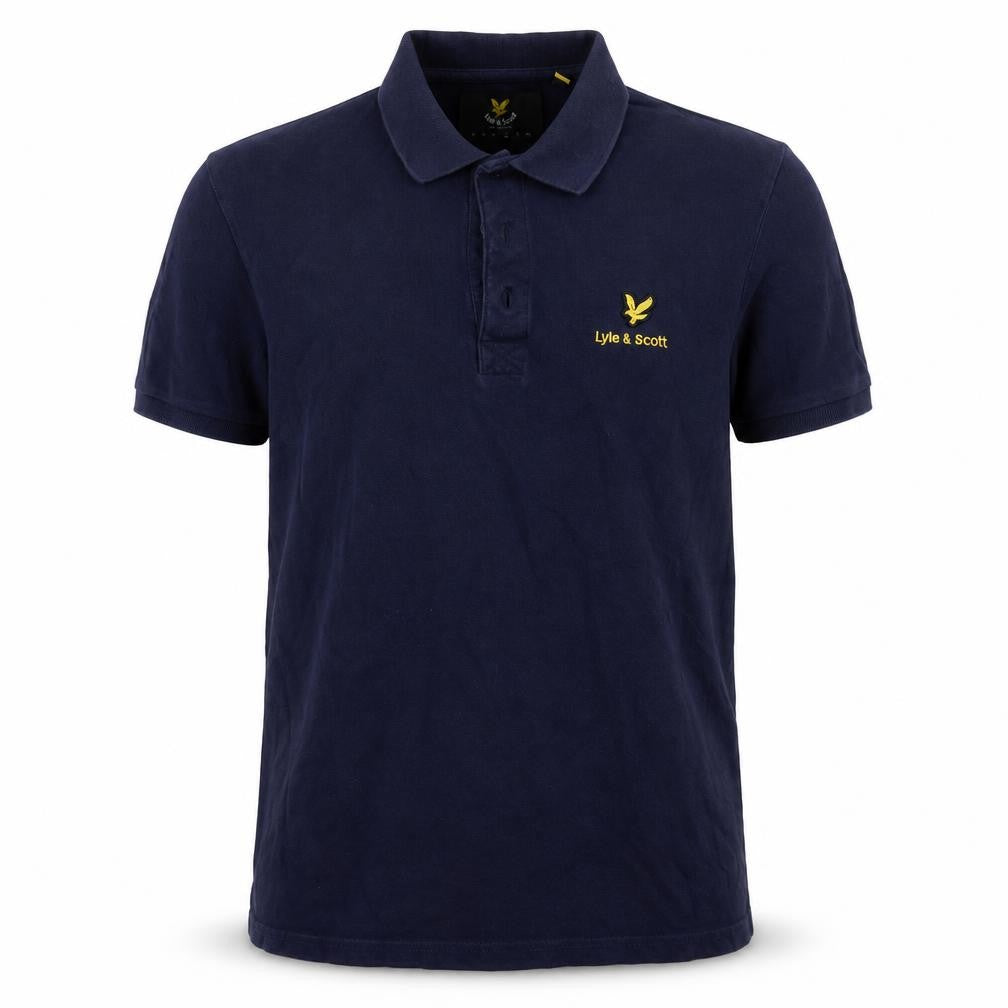 Lyle & Scott Men's Blue Polo Shirt - Medium Size