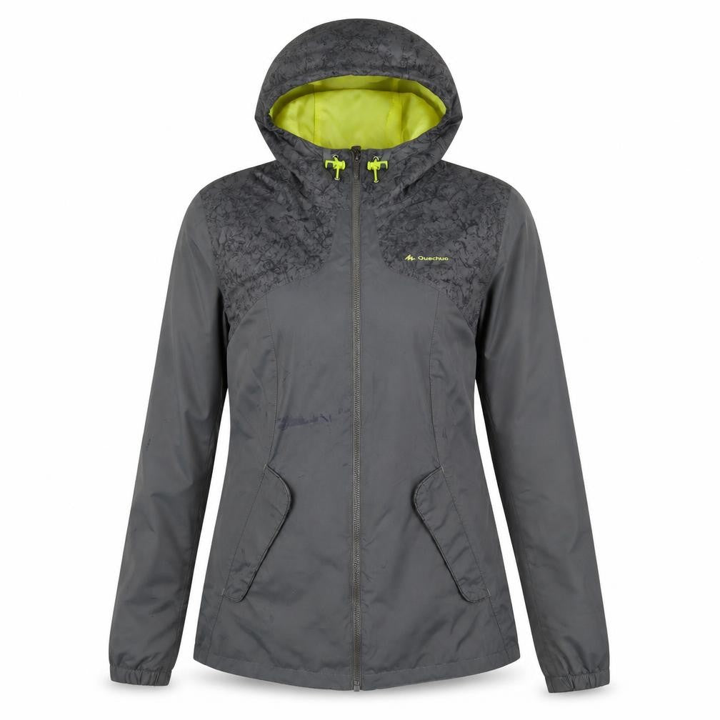 Quechua Grey Women's XS Hooded Rain Jacket