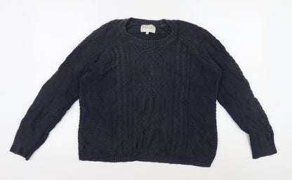 Second Female Women's Blue Cable Knit Jumper M