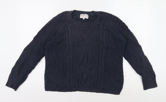 Second Female Women's Blue Cable Knit Jumper M