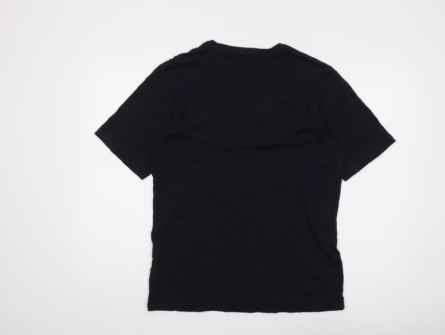 DKNY Men's Black Cotton Logo T-Shirt, M