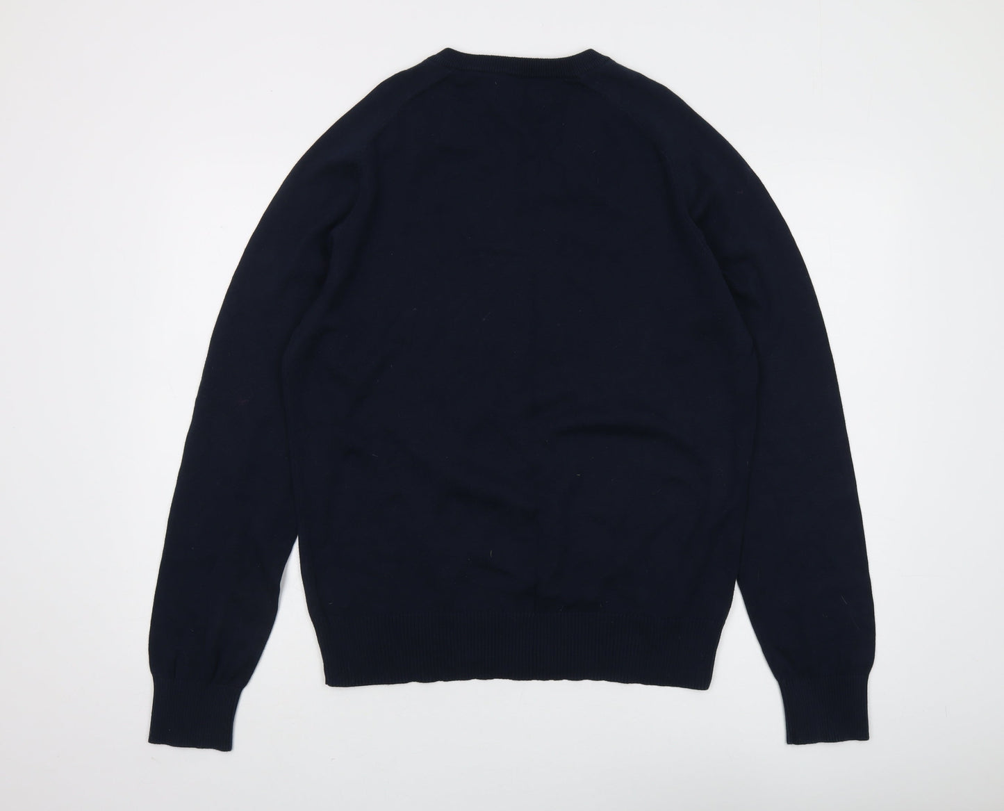 Penguin Men's Blue V-Neck Cotton Pullover Jumper