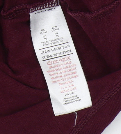 Preloved Harry Potter Boys Maroon Long Sleeve T-Shirt 13-14 Years - Label