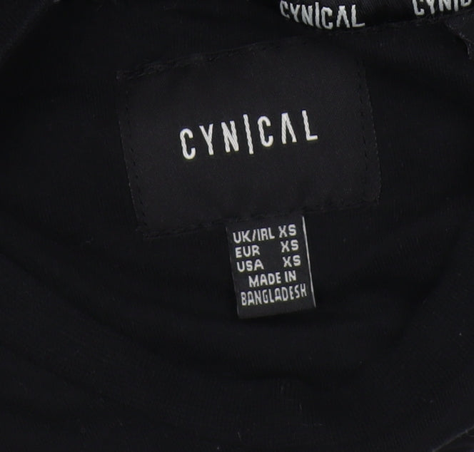 CYNICAL Unisex Black XS Cotton Basic T-Shirt