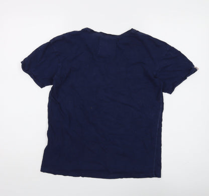 Superdry Women's Blue Embroidered T-Shirt - Size 8