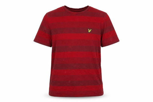 Lyle & Scott Men's Red Striped T-Shirt, Size M