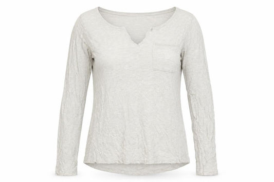 FatFace Women's Beige Long Sleeve V-Neck Top UK 8