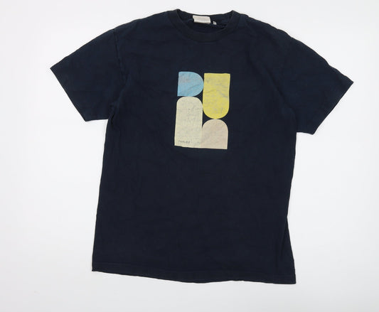 Parlez Men's Blue Graphic Print M T-Shirt