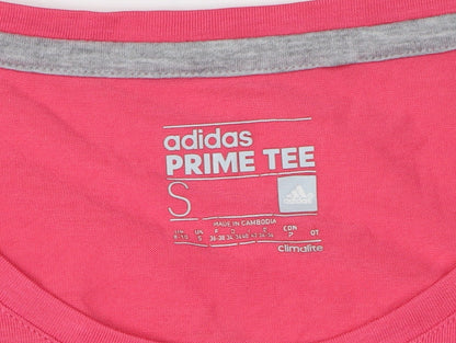 Close-up detail of Adidas Women's Pink T-Shirt S Regular Fit