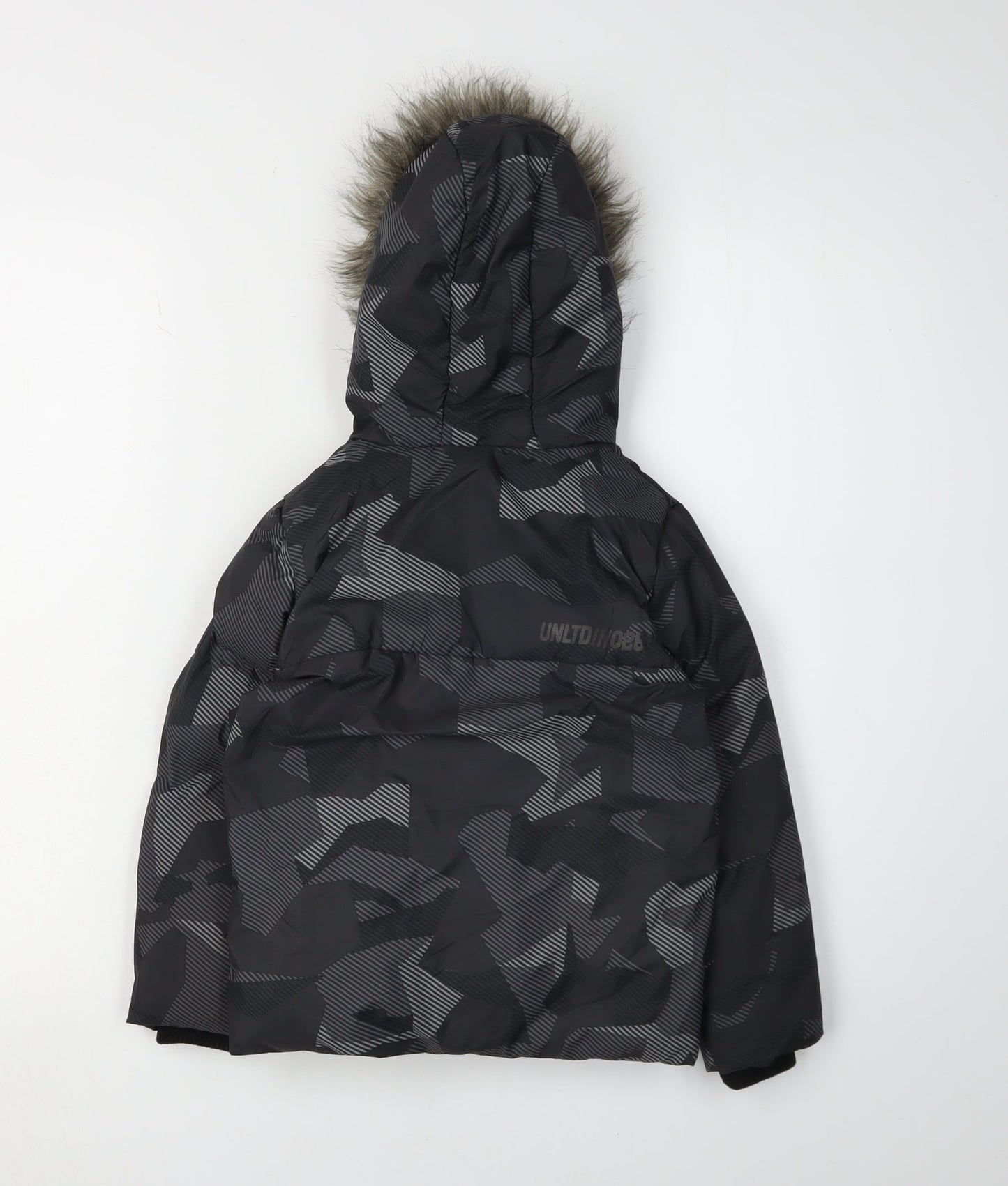 Next Boys Black Puffer Jacket 3 Years Hooded Winter