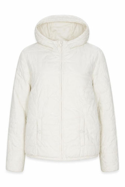 H&M Women's White Puffer Jacket, Size 14, Hooded, Winter