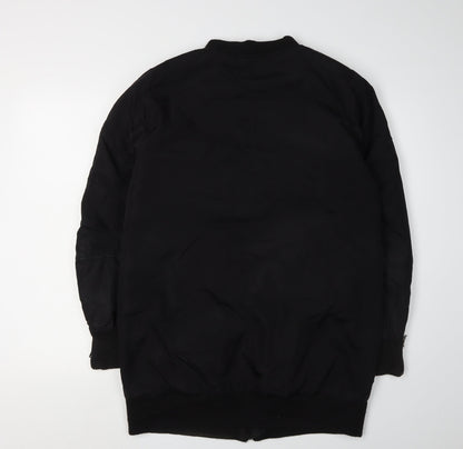 Pull&Bear Women's Black Bomber Jacket Size 12