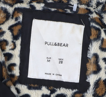 Pull&Bear Women's Black Bomber Jacket Size 12
