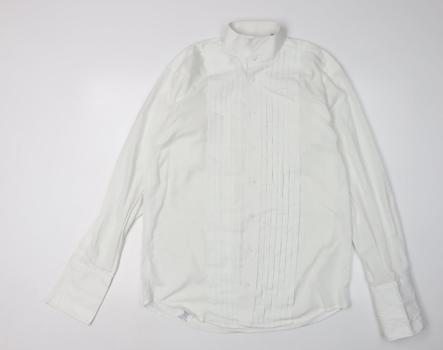 1860 Mens White Formal Dress Shirt, Size 15, Long Sleeve