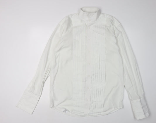 1860 Mens White Formal Dress Shirt, Size 15, Long Sleeve