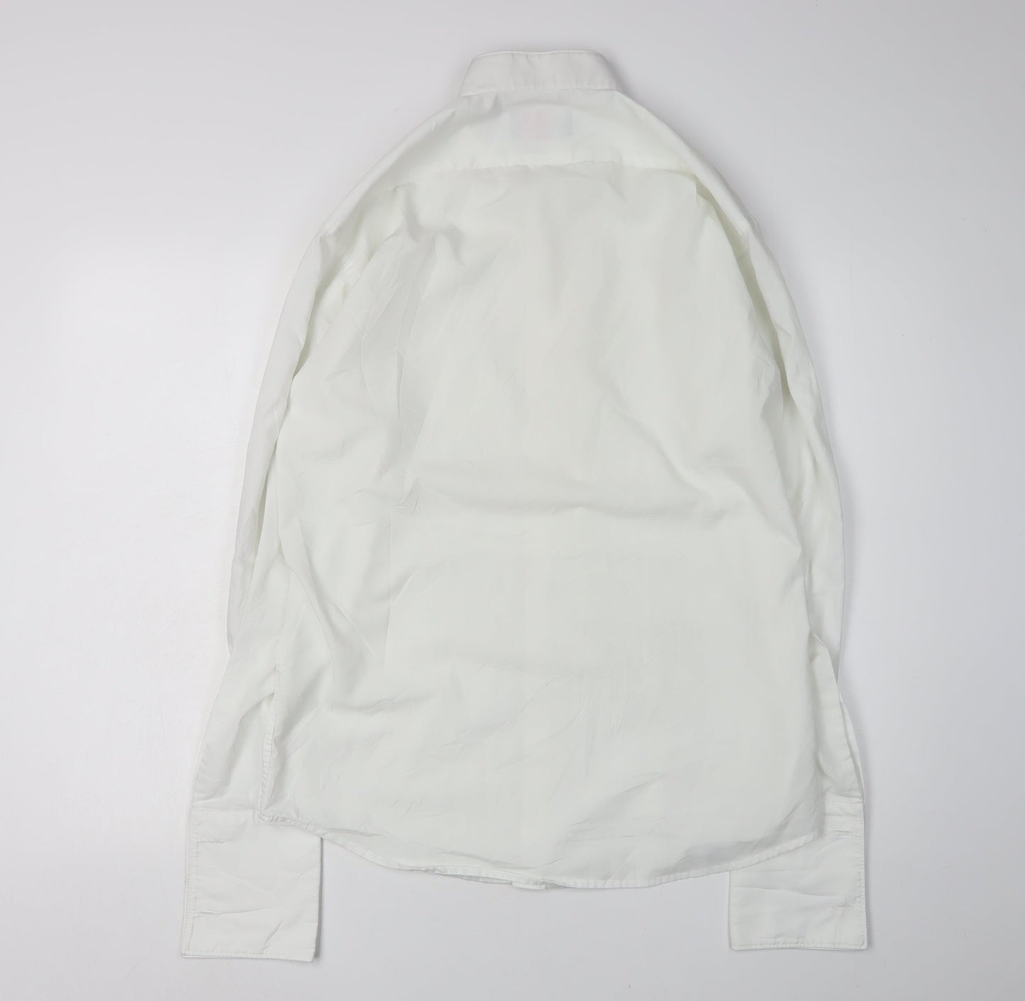 1860 Mens White Formal Dress Shirt, Size 15, Long Sleeve