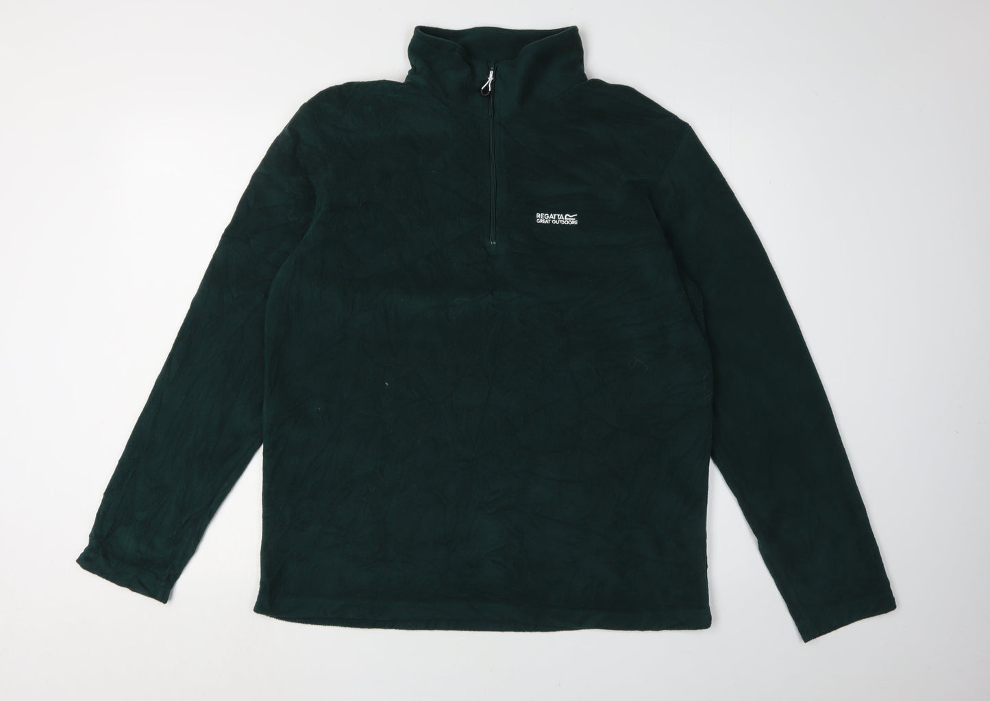 Regatta Men's Green 1/4 Zip Fleece Sweatshirt Size L
