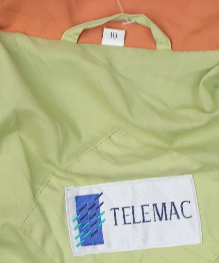 Telemac Women's Green Basic Jacket - Size 10, Casual Retro Style