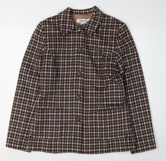 Alfani Women's Multicoloured Plaid Suit Jacket Size 10