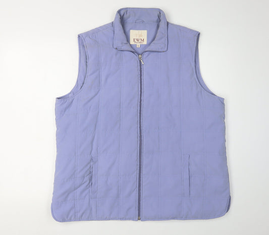 EWM Women's Purple Waistcoat, Size L, Full Zip Casual