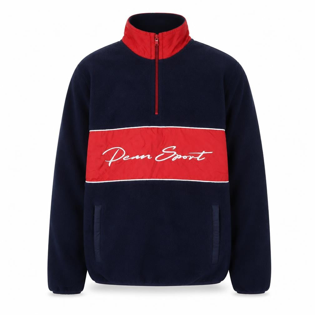 Penn Men's Blue Red Logo 1/2 Zip Sweatshirt Size S
