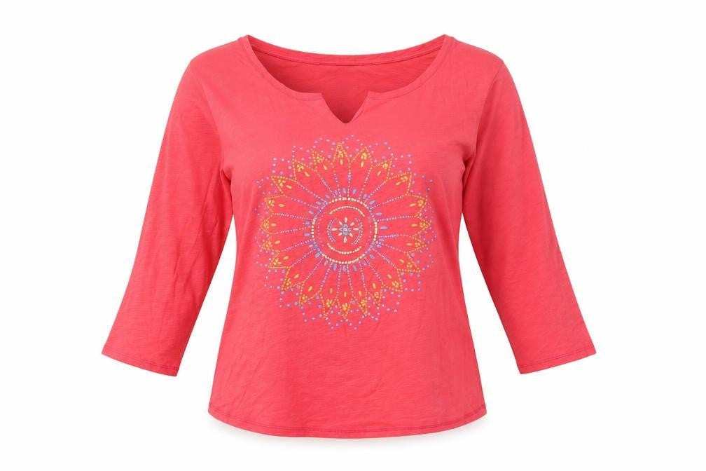 LulaRoe Women's Red V-Neck 3/4 Sleeve T-Shirt - M