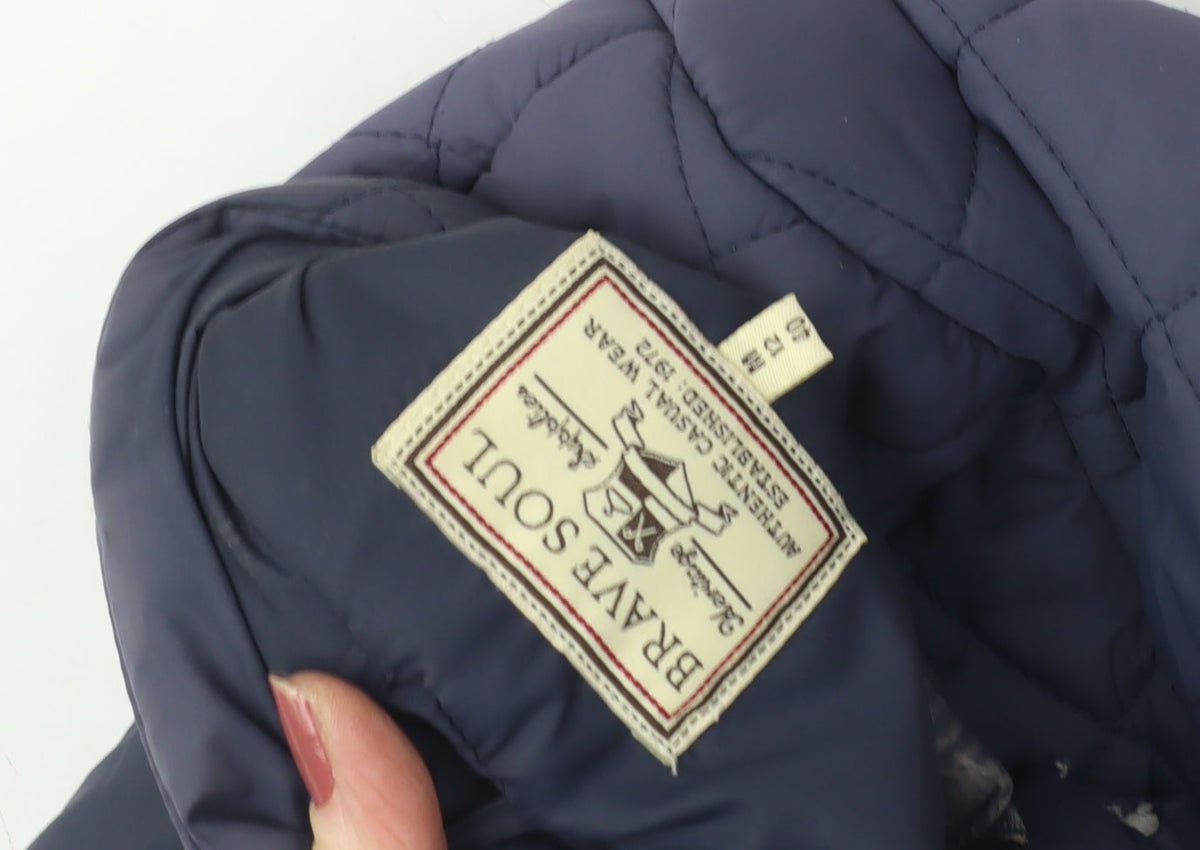 Brave Soul Women's Blue Quilted Jacket Size 12