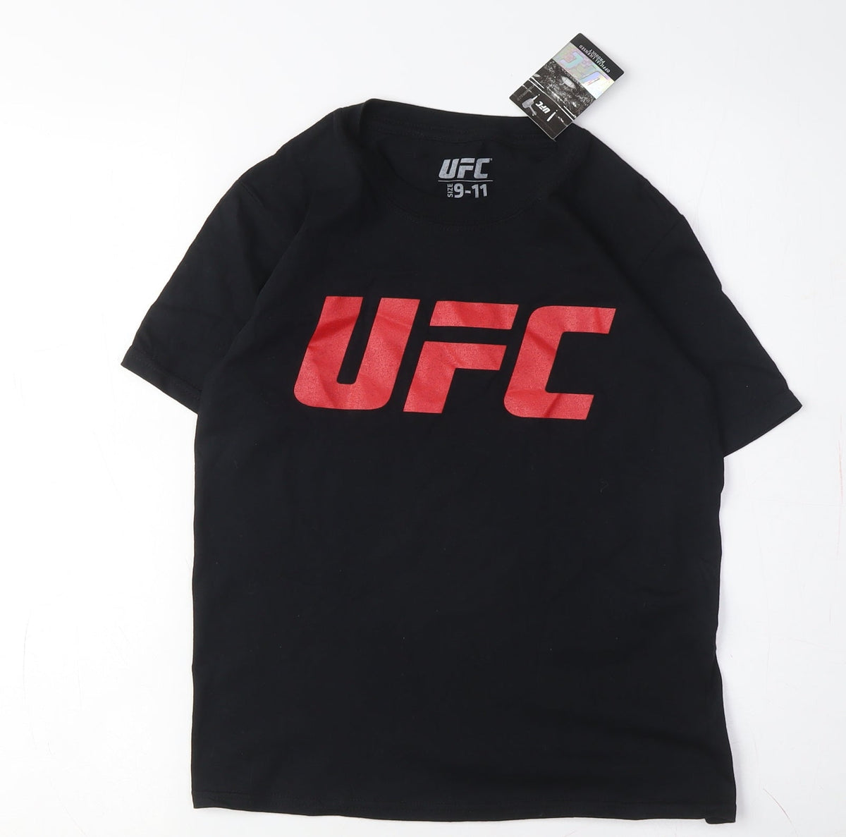 Additional front view of UFC boys’' black graphic t-shirt 9-11 years