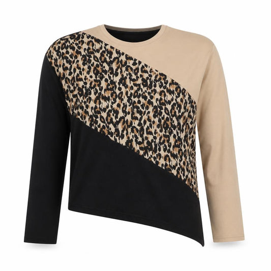 New Look Women's Cropped T-Shirt, M, Multicolour, Animal Print