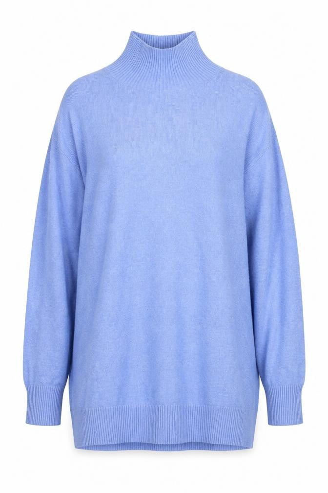 Marks & Spencer Women's Blue Mock Neck Jumper XS
