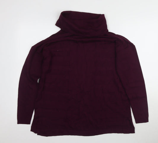 Marks and Spencer Women's Purple Cowl Neck Pullover Jumper, Size 12