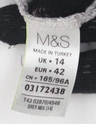 Marks and Spencer Grey Animal Print Tunic, Size 14, 3/4 Sleeve