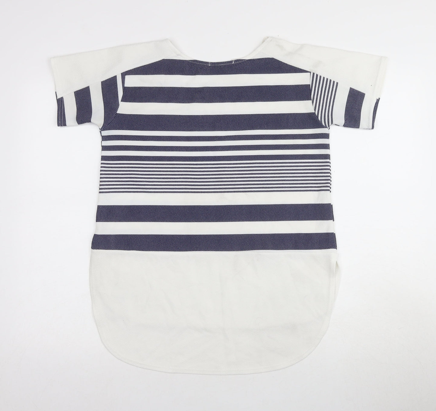 QUIZ Women’s White Striped T-Shirt Size 12