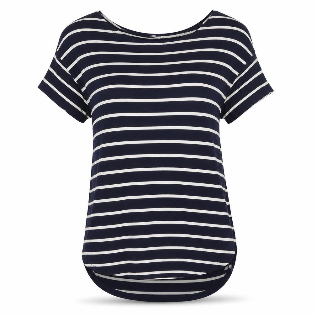 GAP Women's Black Striped T-Shirt M Basic Casual